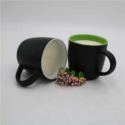Candela profumata della tazza di tè di Matte Black Ceramic Citronella Candle