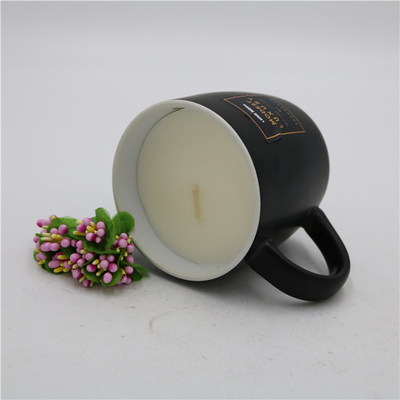 Candela profumata della tazza di tè di Matte Black Ceramic Citronella Candle