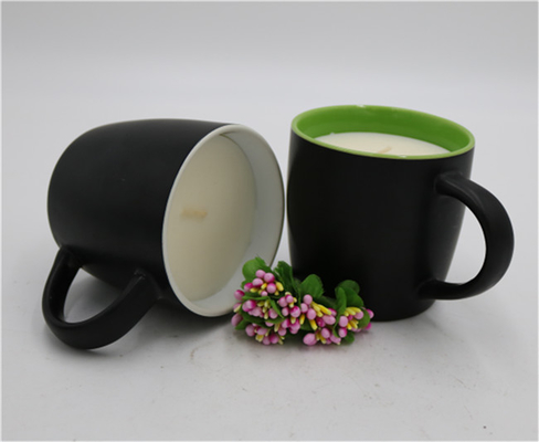 Candela profumata della tazza di tè di Matte Black Ceramic Citronella Candle