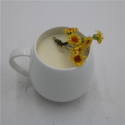 candela ceramica del barattolo di aromaterapia della candela della soia della natura bianca semplice 6oz