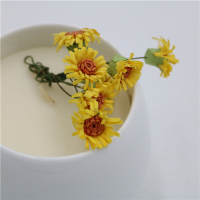 candela ceramica del barattolo di aromaterapia della candela della soia della natura bianca semplice 6oz