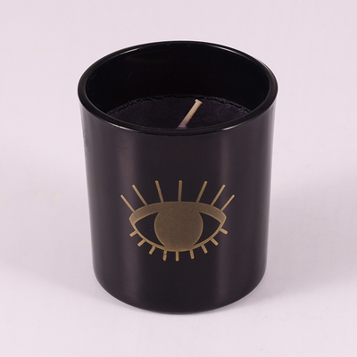 La vaniglia Bean Soy Wax Glass Jar della casa dell'aroma ha sentito il nero 8oz della candela