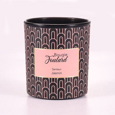 La vaniglia Bean Soy Wax Glass Jar della casa dell'aroma ha sentito il nero 8oz della candela