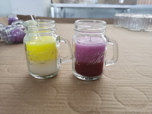 Cera Mason Jar Custom Scented Candle sveglio della soia della casa dell'aroma con la maniglia