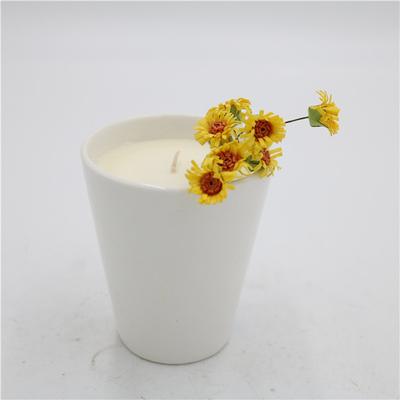 Soia ceramica Matte White sentito candela 7oz della tazza di tè della casa dell'aroma