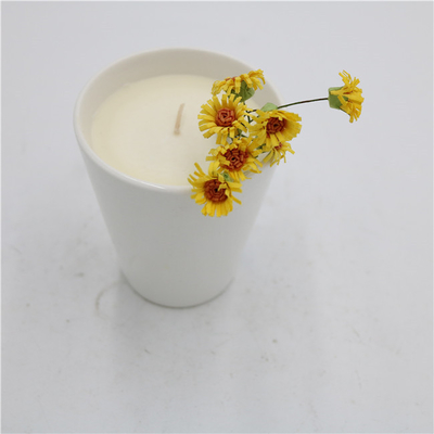 Soia ceramica Matte White sentito candela 7oz della tazza di tè della casa dell'aroma