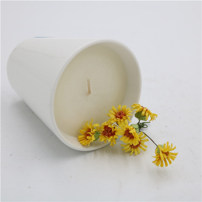 Soia ceramica Matte White sentito candela 7oz della tazza di tè della casa dell'aroma