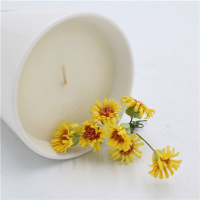 Soia ceramica Matte White sentito candela 7oz della tazza di tè della casa dell'aroma
