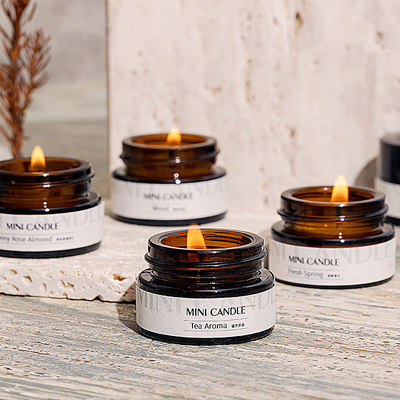 Aroma Mini Amber Glass 3oz Mason Jar Candle per la stazione termale di sonno