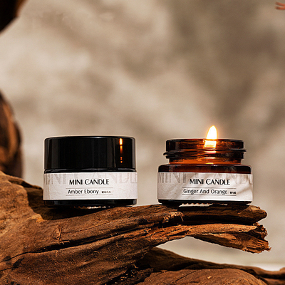Aroma Mini Amber Glass 3oz Mason Jar Candle per la stazione termale di sonno